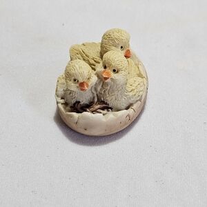 Mini Baby Chicks in Egg Figurine • Spring Cottagecore Easter Decor